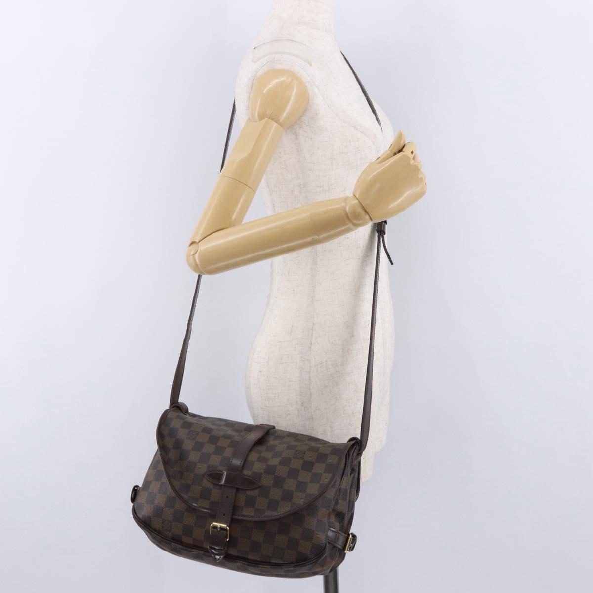 LOUIS VUITTON Damier Ebene Saumur 30 Shoulder Bag SPO N48081 LV Auth 195188