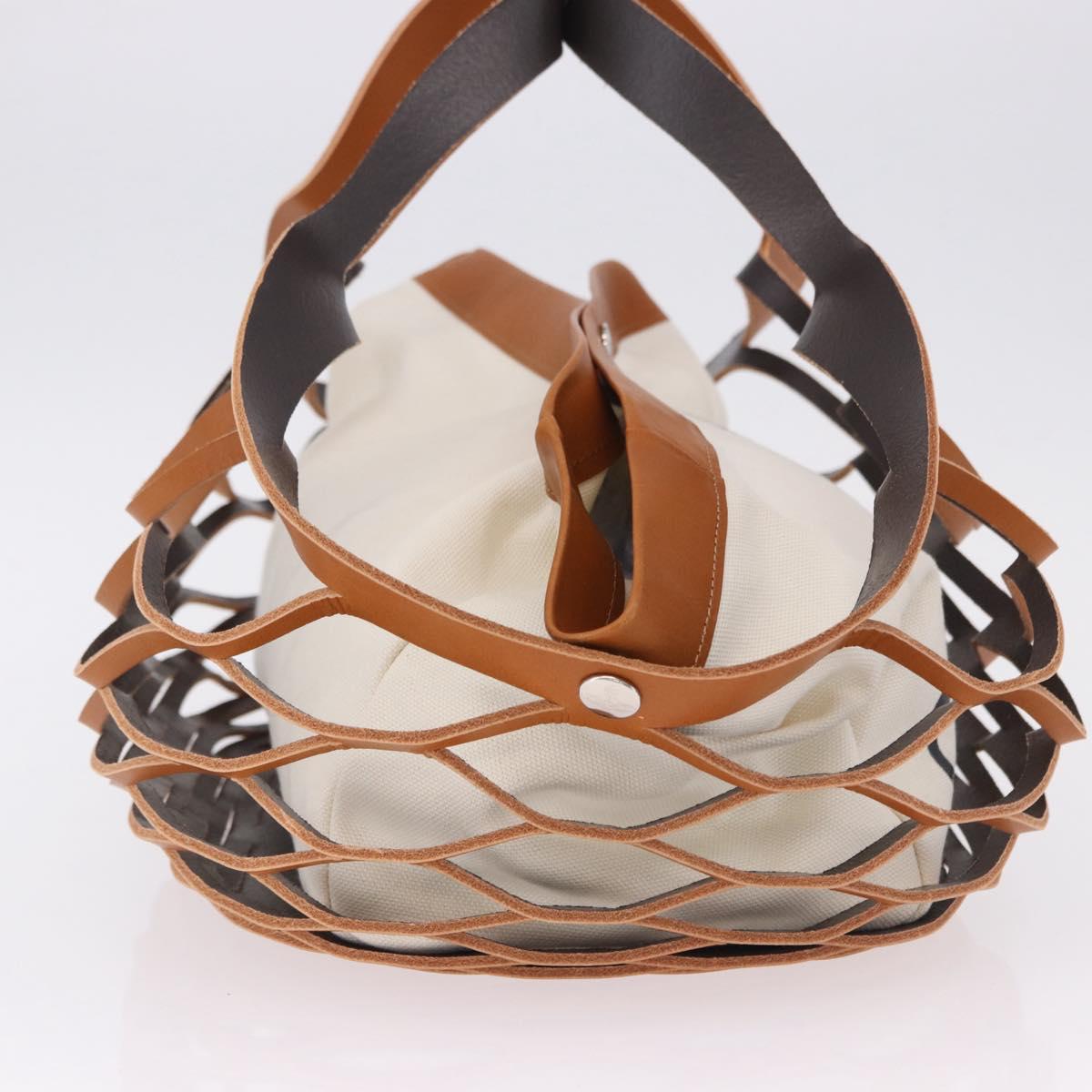 Vivienne Westwood Hand Bag Canvas Brown White Auth 195190V