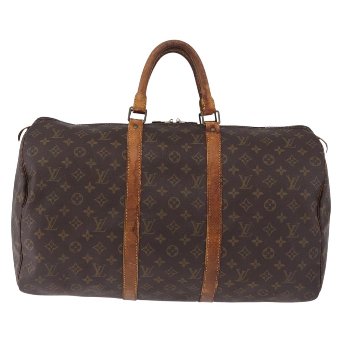 LOUIS VUITTON Monogram Keepall 50 Boston Bag M41426 LV Auth 195192