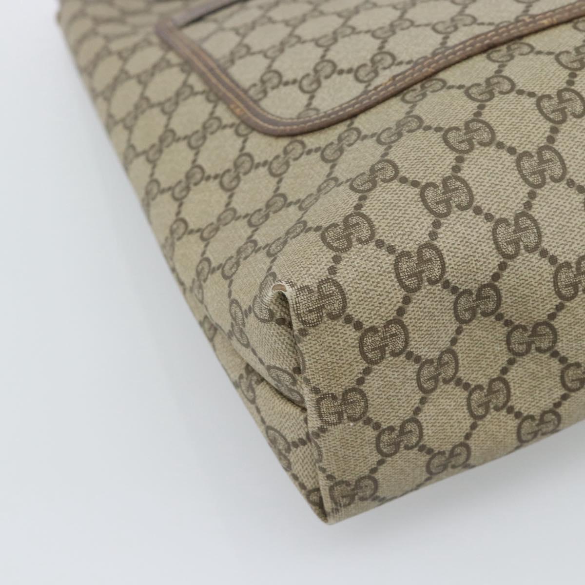 GUCCI GG Supreme Web Sherry Line Tote Bag PVC Beige Gold 39 02 003 Auth 195196A