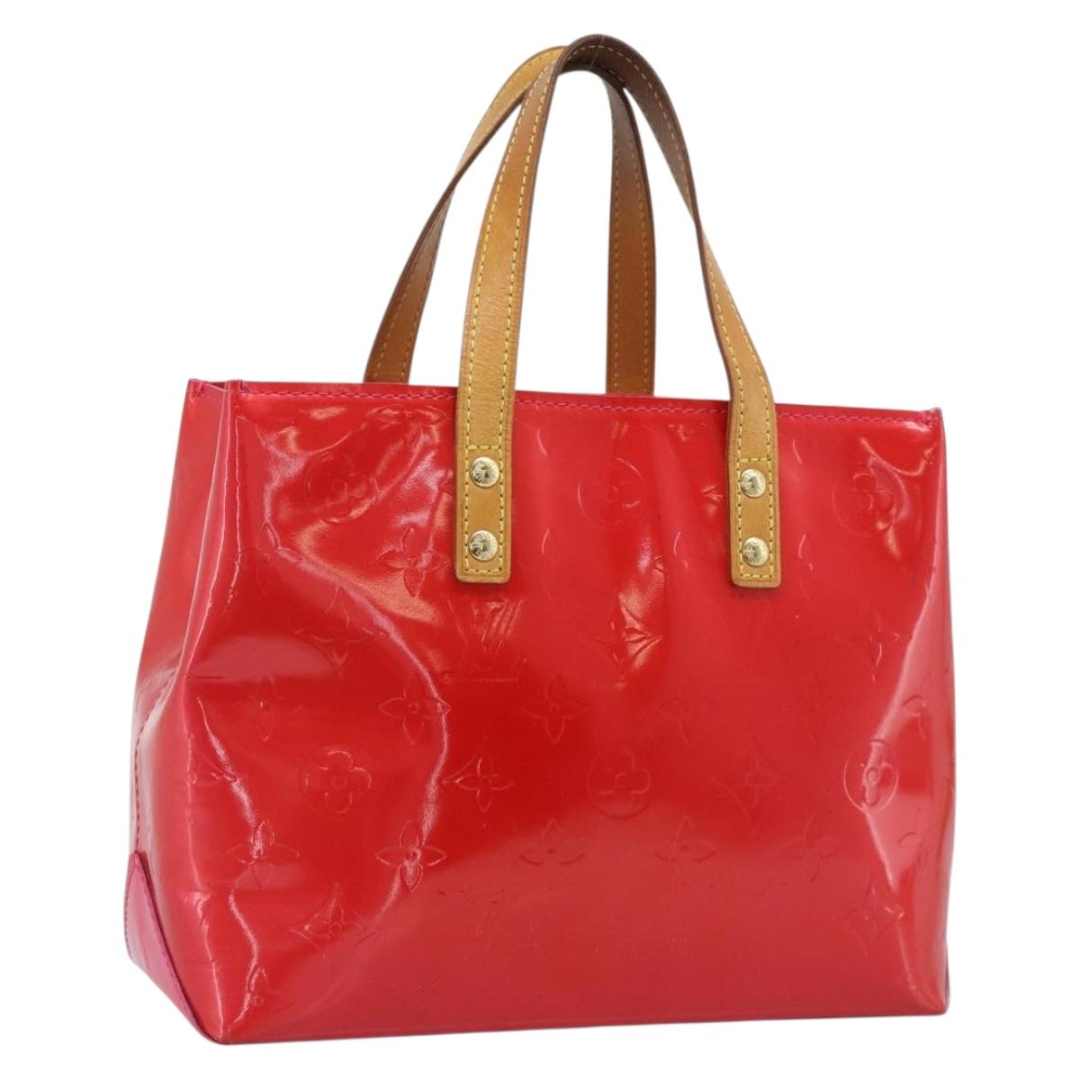 LOUIS VUITTON Monogram Vernis Reade PM Hand Bag Fuchsia Pink M91221 Auth 195199