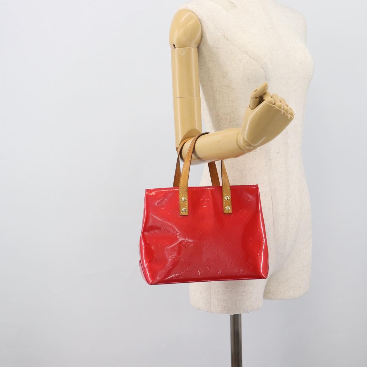 LOUIS VUITTON Monogram Vernis Reade PM Hand Bag Fuchsia Pink M91221 Auth 195199