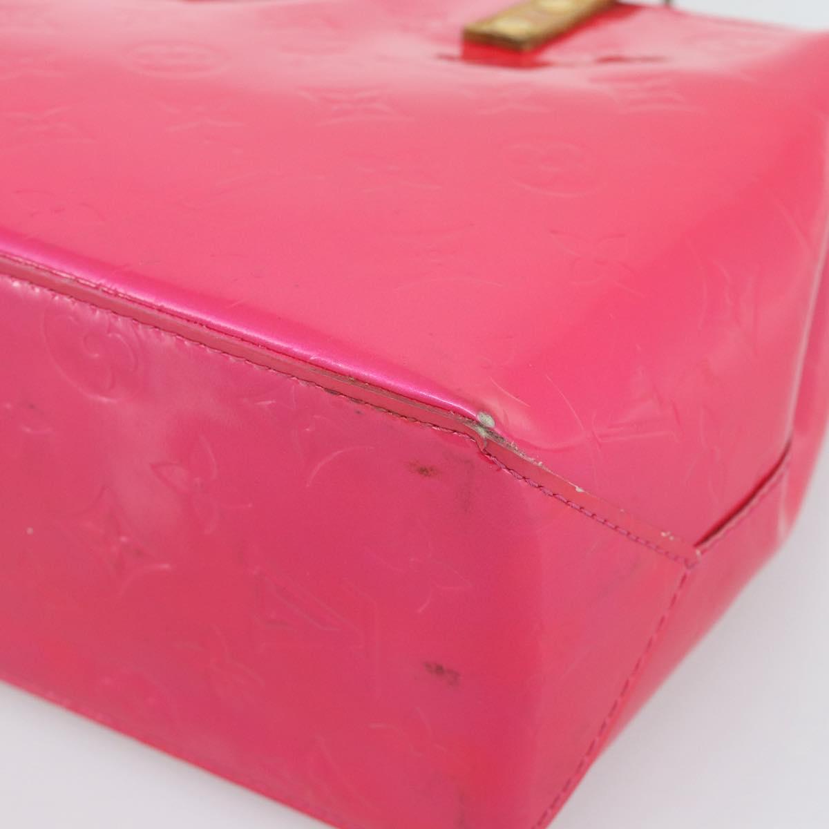 LOUIS VUITTON Monogram Vernis Reade PM Hand Bag Fuchsia Pink M91221 Auth 195201