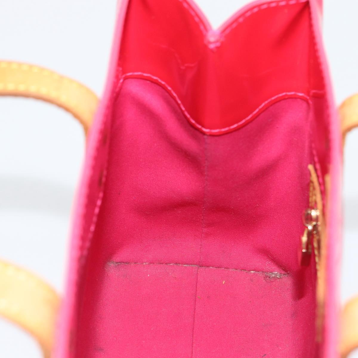 LOUIS VUITTON Monogram Vernis Reade PM Hand Bag Fuchsia Pink M91221 Auth 195201