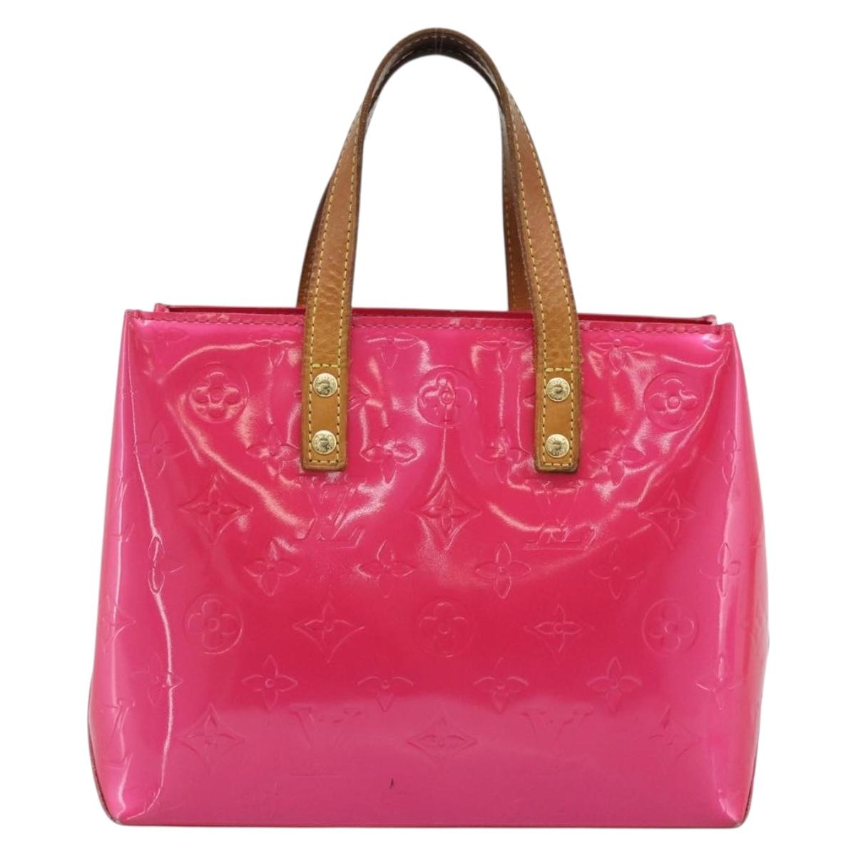 LOUIS VUITTON Monogram Vernis Reade PM Hand Bag Fuchsia Pink M91221 Auth 195201
