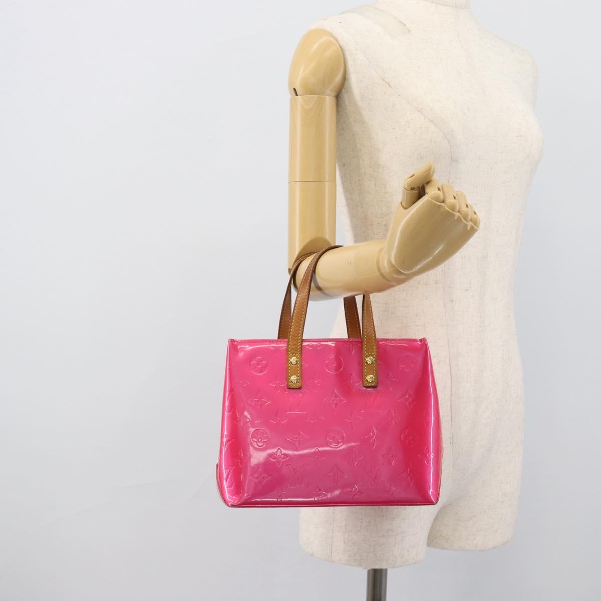 LOUIS VUITTON Monogram Vernis Reade PM Hand Bag Fuchsia Pink M91221 Auth 195201