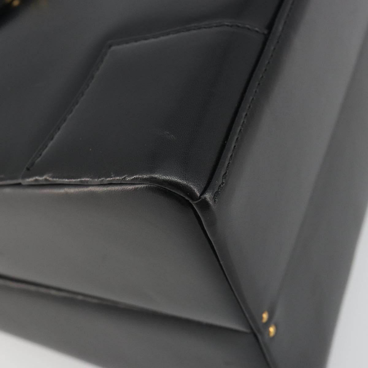 Vivienne Westwood Hand Bag Leather Black Gold Auth 195203A