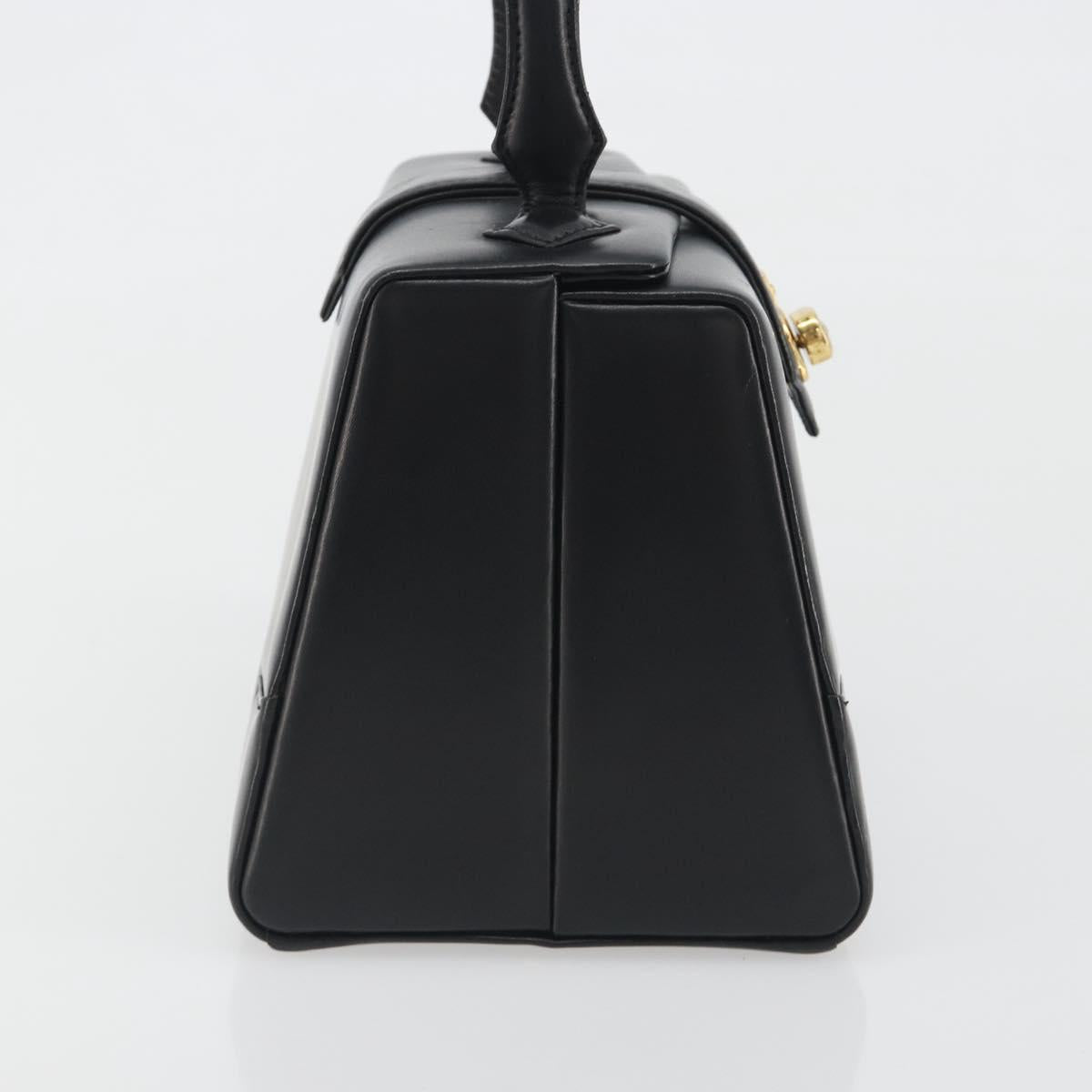 Vivienne Westwood Hand Bag Leather Black Gold Auth 195203A