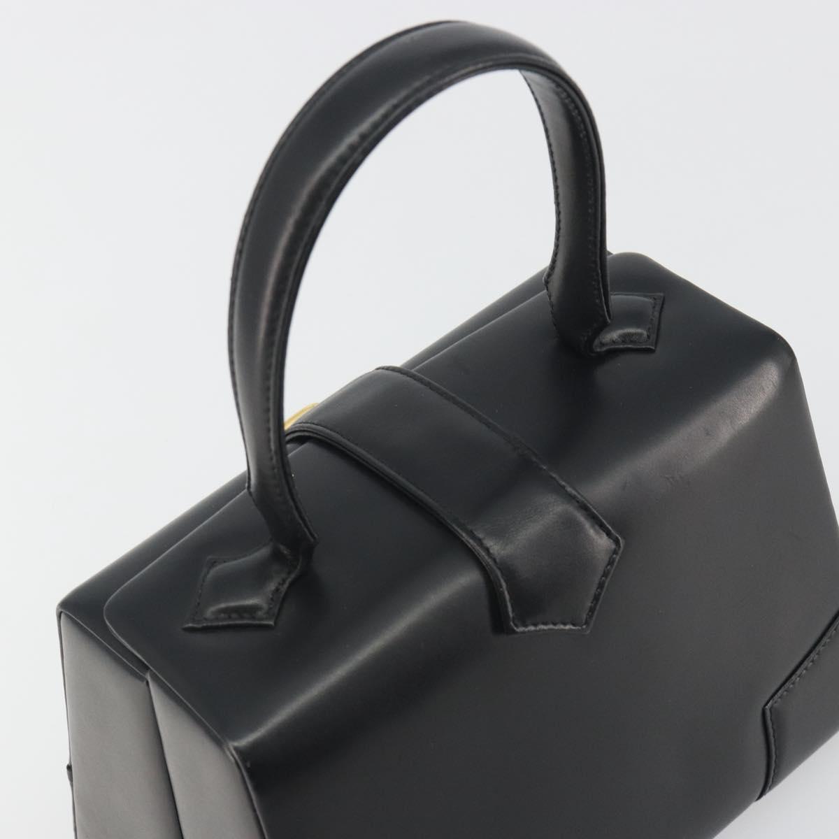 Vivienne Westwood Hand Bag Leather Black Gold Auth 195203A