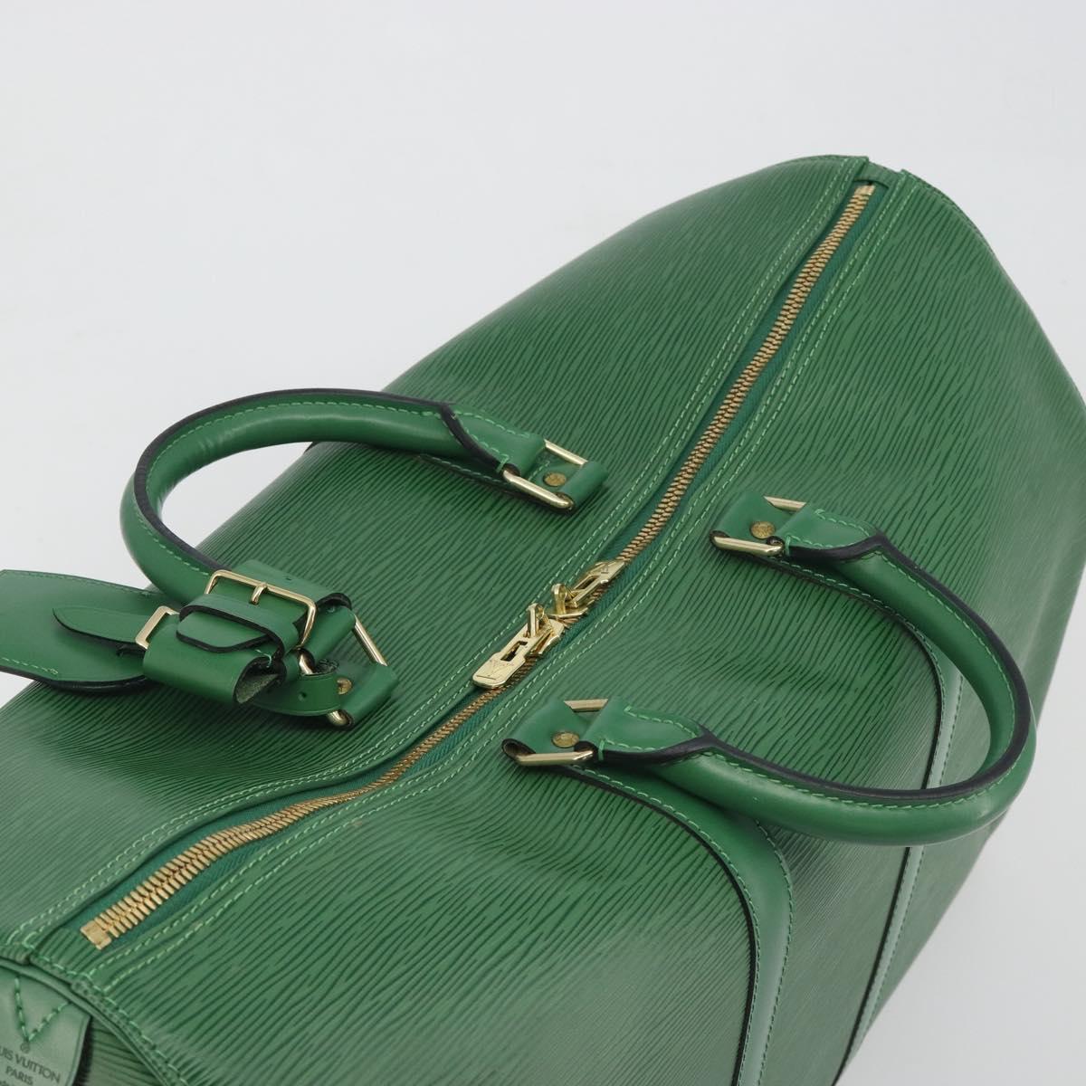 LOUIS VUITTON Epi Keepall 50 Boston Bag Green M42964 LV Auth 195209V