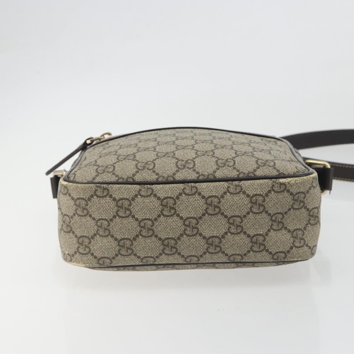 GUCCI GG Supreme Shoulder Bag PVC Beige Gold 233268 Auth 195210