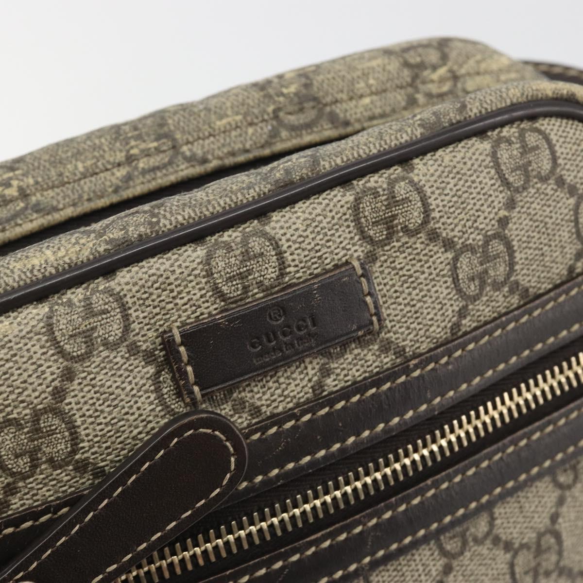 GUCCI GG Supreme Shoulder Bag PVC Beige Gold 233268 Auth 195210