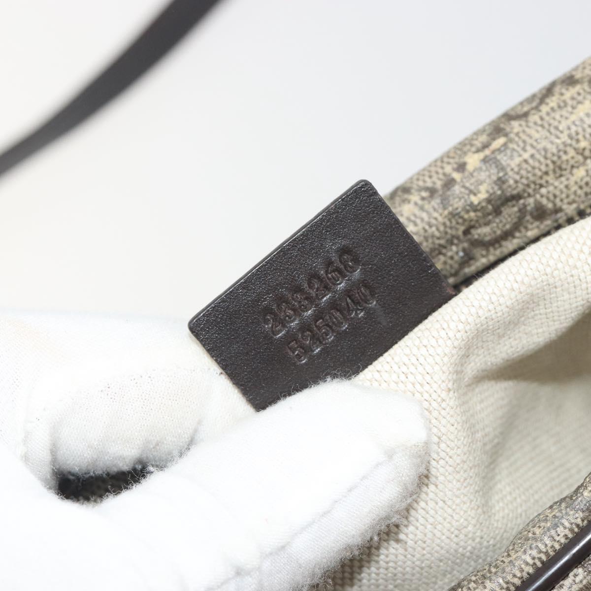GUCCI GG Supreme Shoulder Bag PVC Beige Gold 233268 Auth 195210