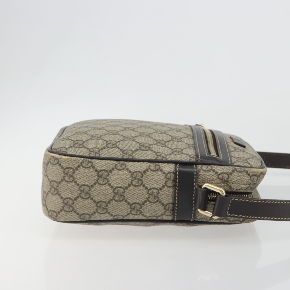 GUCCI GG Supreme Shoulder Bag PVC Beige Gold 233268 Auth 195210