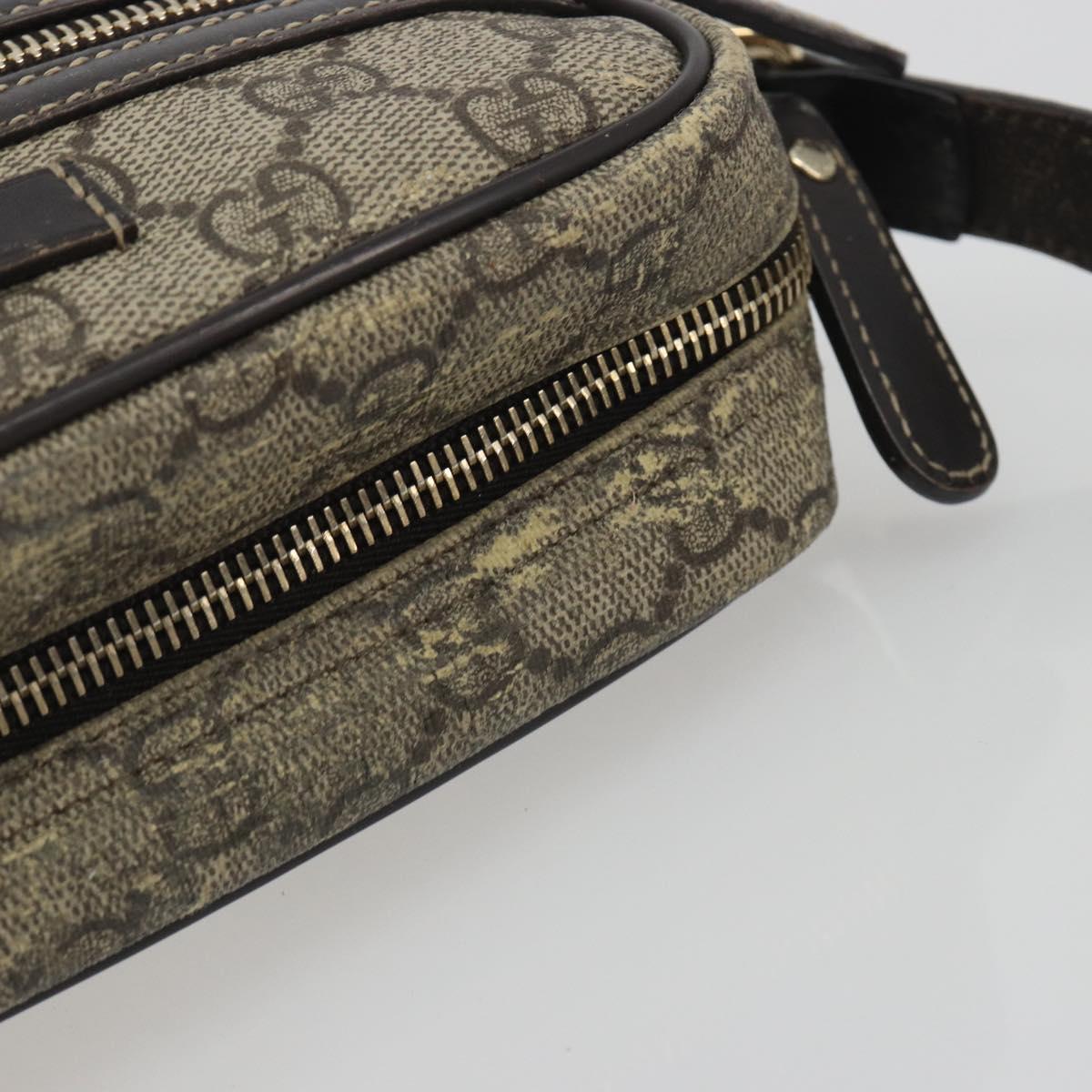 GUCCI GG Supreme Shoulder Bag PVC Beige Gold 233268 Auth 195210