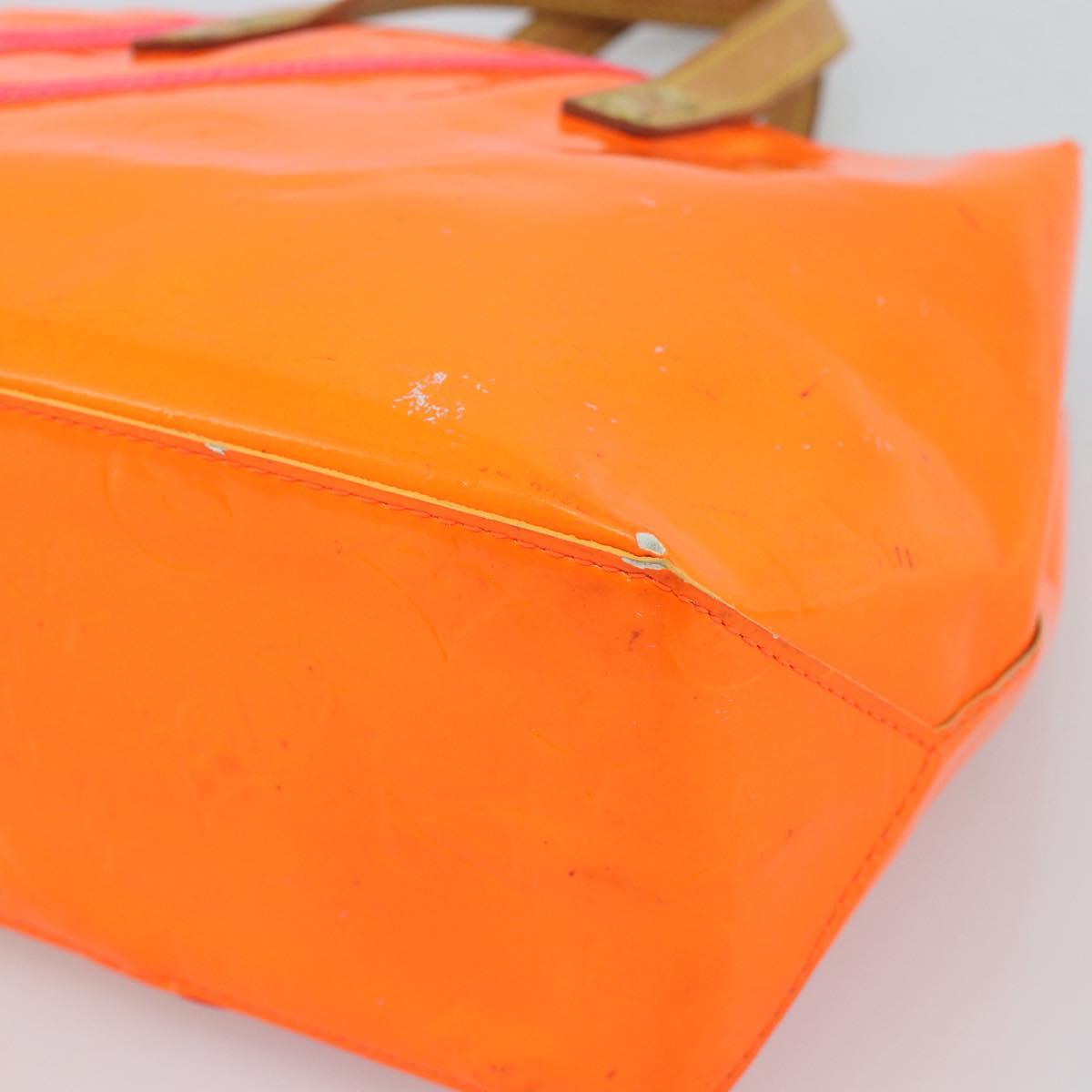 LOUIS VUITTON Monogram Vernis Fluo Reade PM Hand Bag Orange M91905 Auth 195212