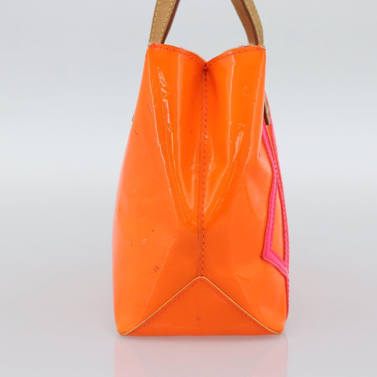 LOUIS VUITTON Monogram Vernis Fluo Reade PM Hand Bag Orange M91905 Auth 195212