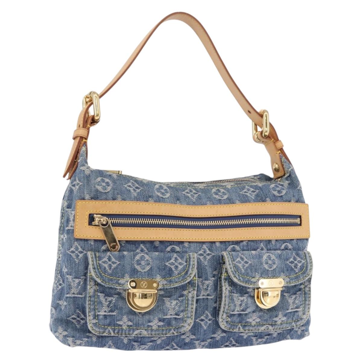 LOUIS VUITTON Monogram Denim Buggy PM Shoulder Bag Blue M95049 LV Auth 195223SV