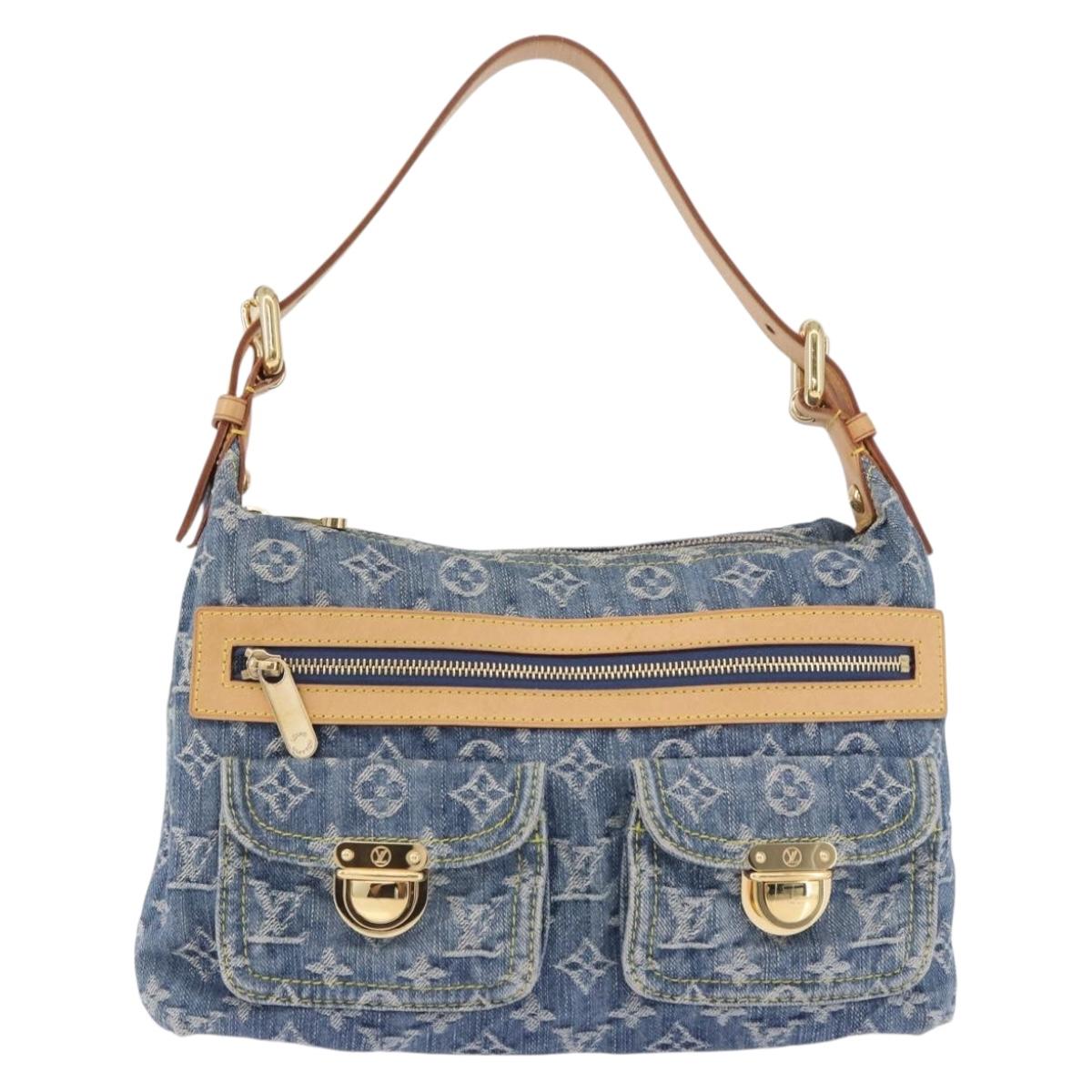 LOUIS VUITTON Monogram Denim Buggy PM Shoulder Bag Blue M95049 LV Auth 195223SV