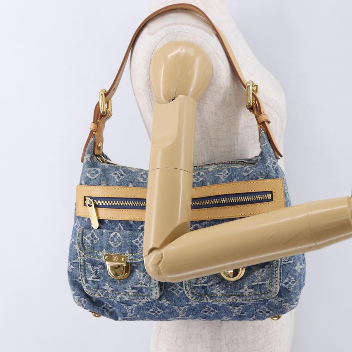 LOUIS VUITTON Monogram Denim Buggy PM Shoulder Bag Blue M95049 LV Auth 195223SV