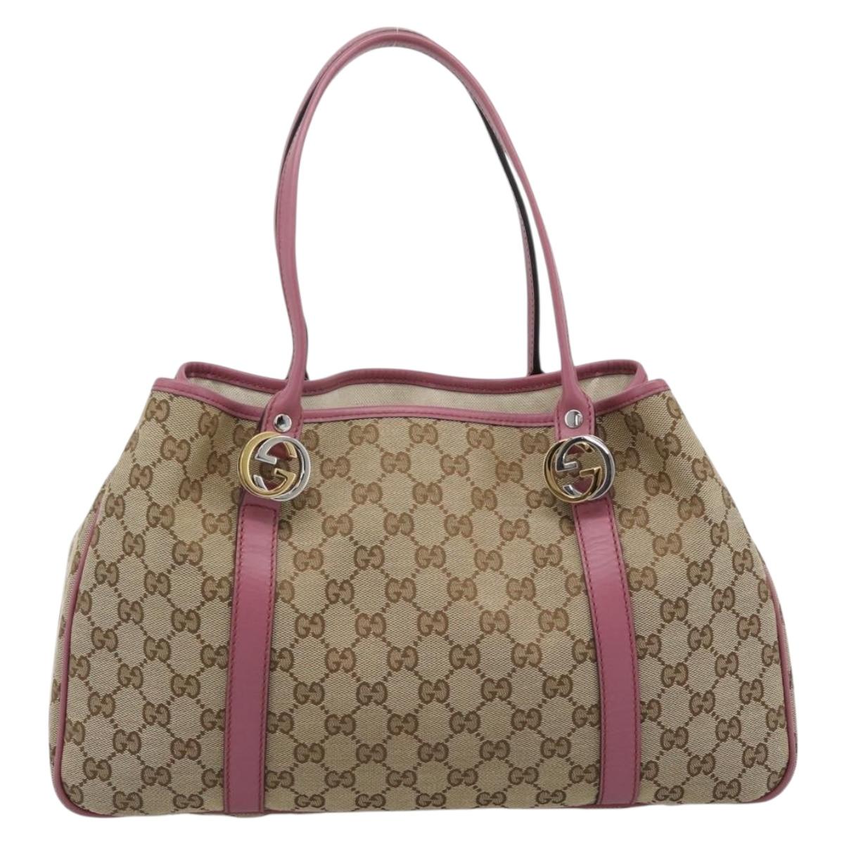 GUCCI GG Canvas GG Twins Tote Bag Beige Gold 232957 Auth 195227A