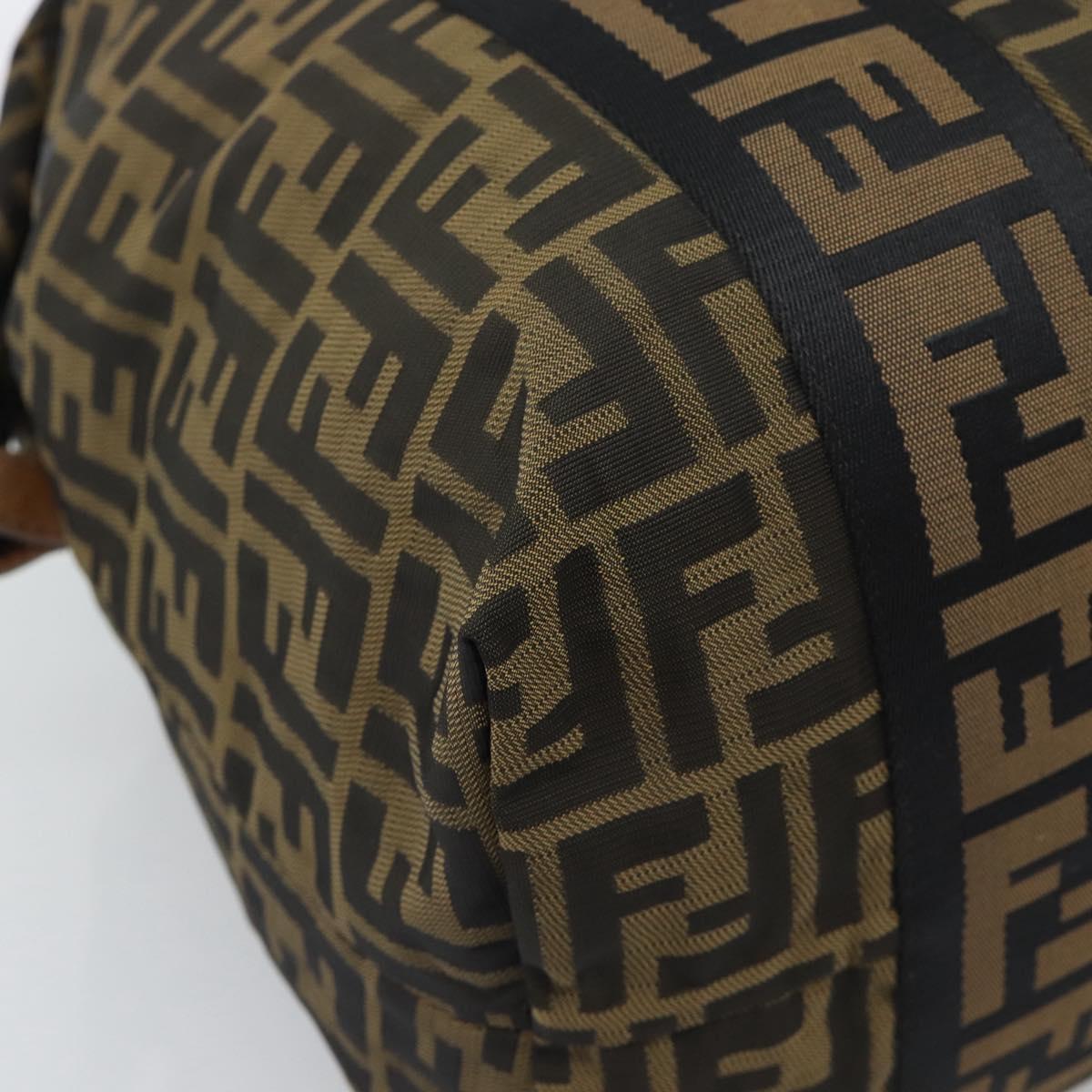 FENDI Zucca Canvas Tote Bag Brown Black Auth 195234A