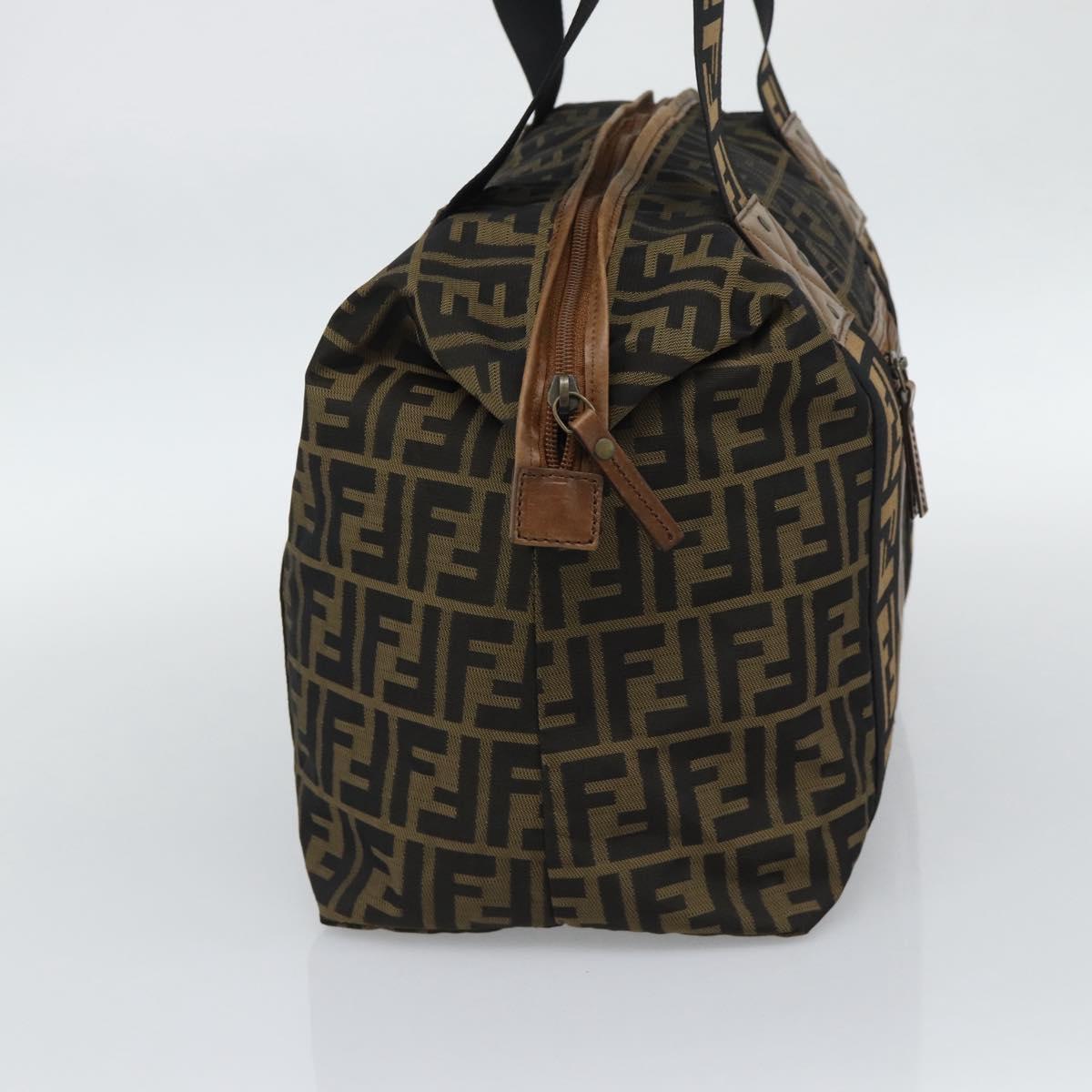 FENDI Zucca Canvas Tote Bag Brown Black Auth 195234A