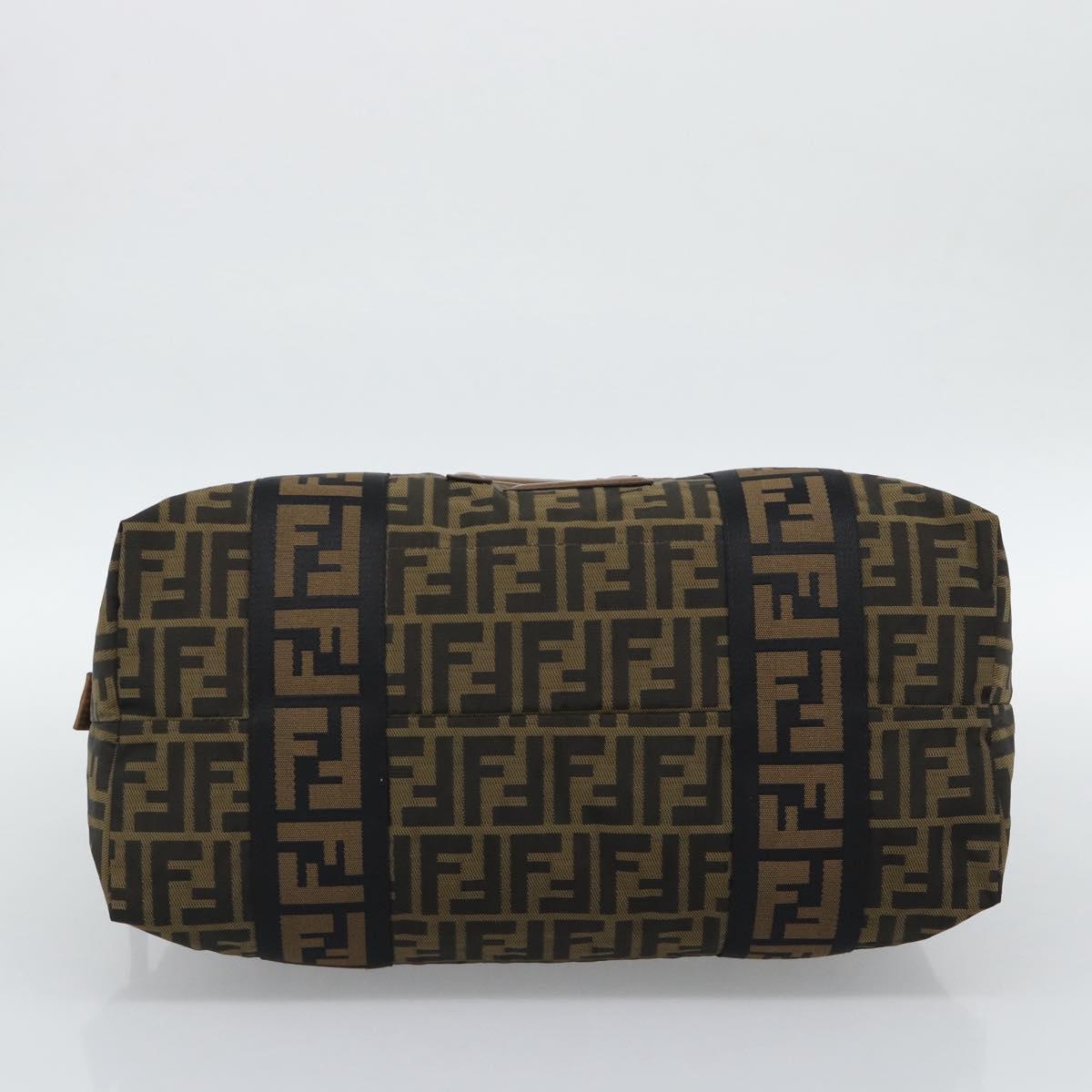 FENDI Zucca Canvas Tote Bag Brown Black Auth 195234A