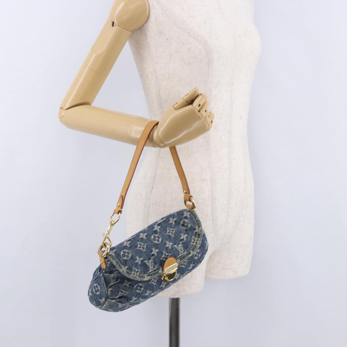 LOUIS VUITTON Monogram Denim Mini Preity Shoulder Bag Blue M95050 Auth 195235SAM