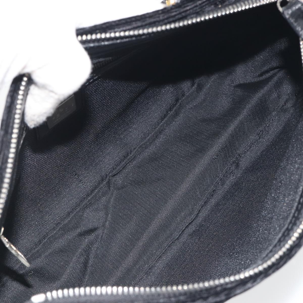FENDI Chain Shoulder Bag Velor Black Auth 195236A