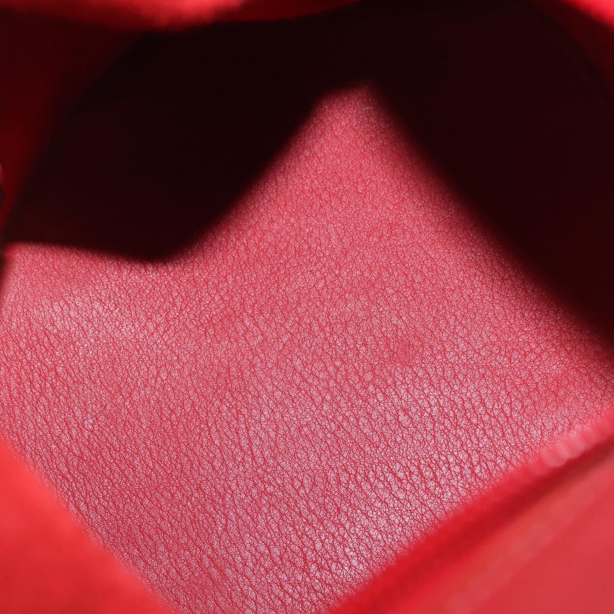 LOEWE Hand Bag Leather 2way Red Gold Auth 195246A