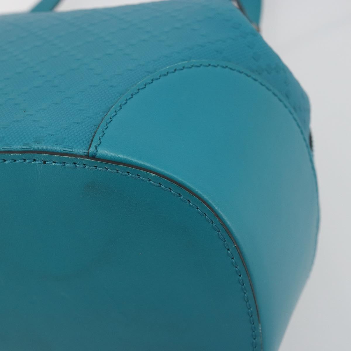 GUCCI Diamante Shoulder Bag Leather Blue Silver 354229 Auth 195248A