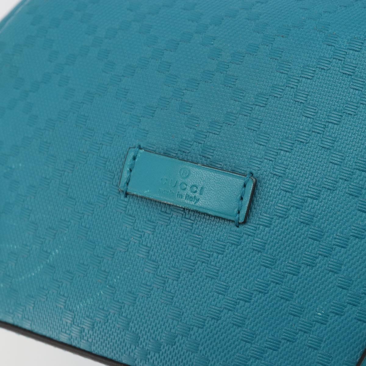 GUCCI Diamante Shoulder Bag Leather Blue Silver 354229 Auth 195248A