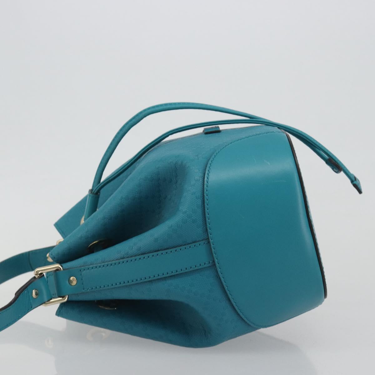 GUCCI Diamante Shoulder Bag Leather Blue Silver 354229 Auth 195248A