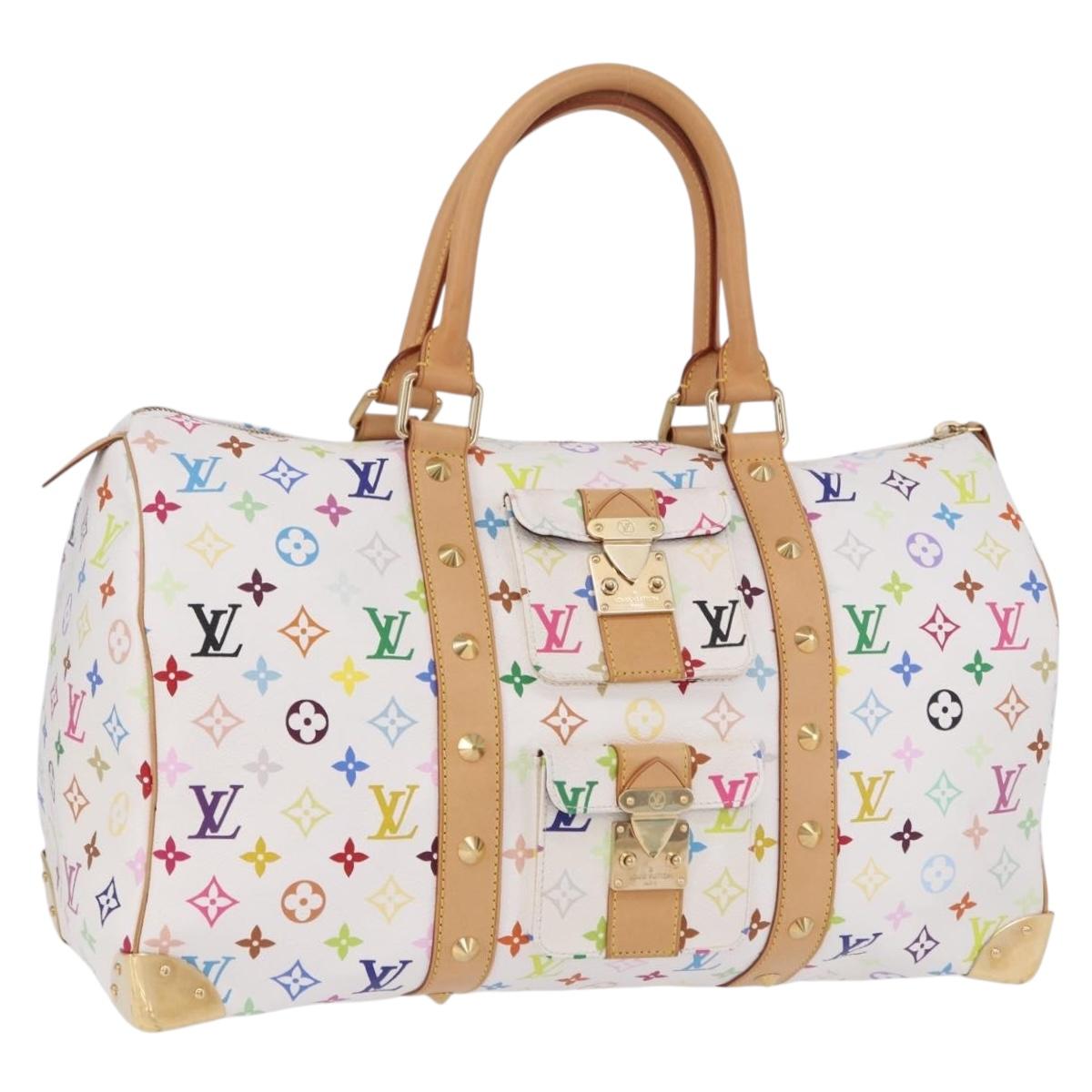 LOUIS VUITTON Monogram Multicolor Keepall 45 Bag White M92641 LV Auth 195255SM