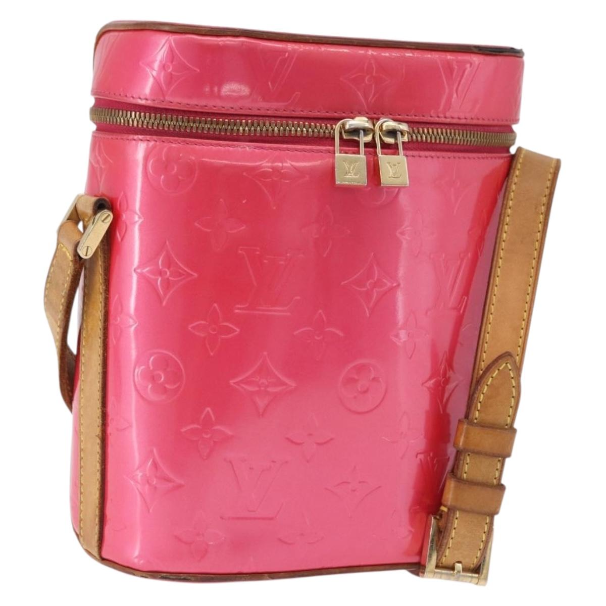LOUIS VUITTON Monogram Vernis Sullivan Vertical Fuchsia Pink M91259 Auth 195267