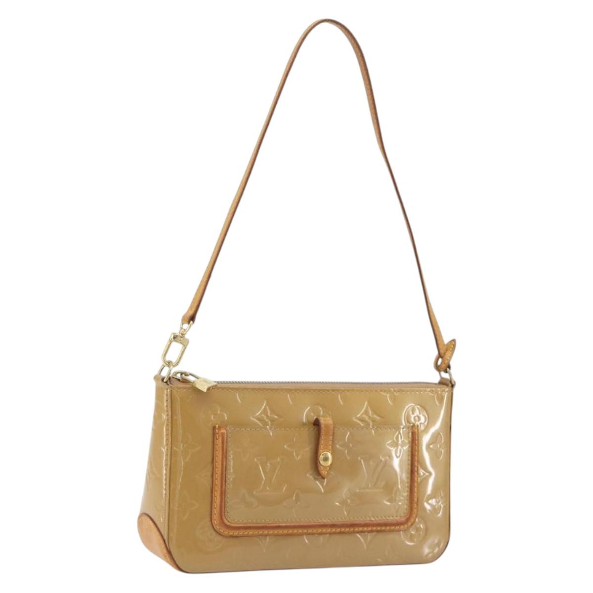 LOUIS VUITTON Monogram Vernis Mallory Square Pouch Noisette M91197 Auth 195272A
