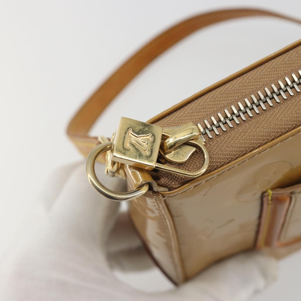 LOUIS VUITTON Monogram Vernis Mallory Square Pouch Noisette M91197 Auth 195272A