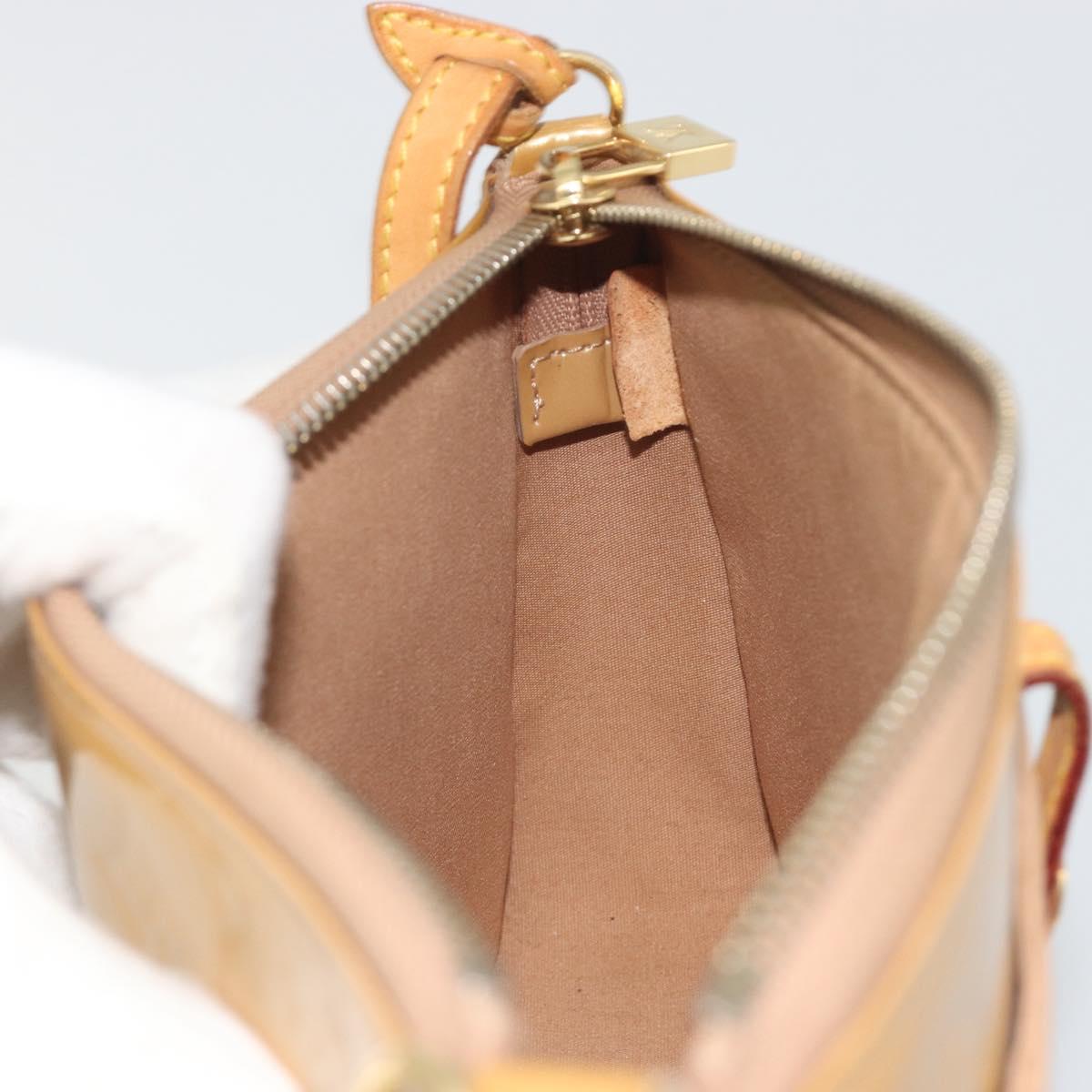 LOUIS VUITTON Monogram Vernis Mallory Square Pouch Noisette M91197 Auth 195272A