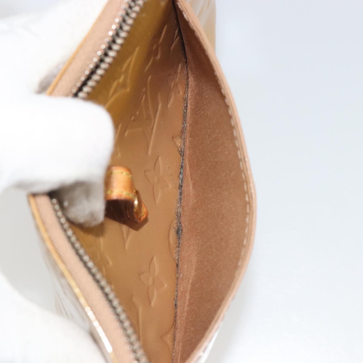 LOUIS VUITTON Monogram Vernis Mallory Square Pouch Noisette M91197 Auth 195272A