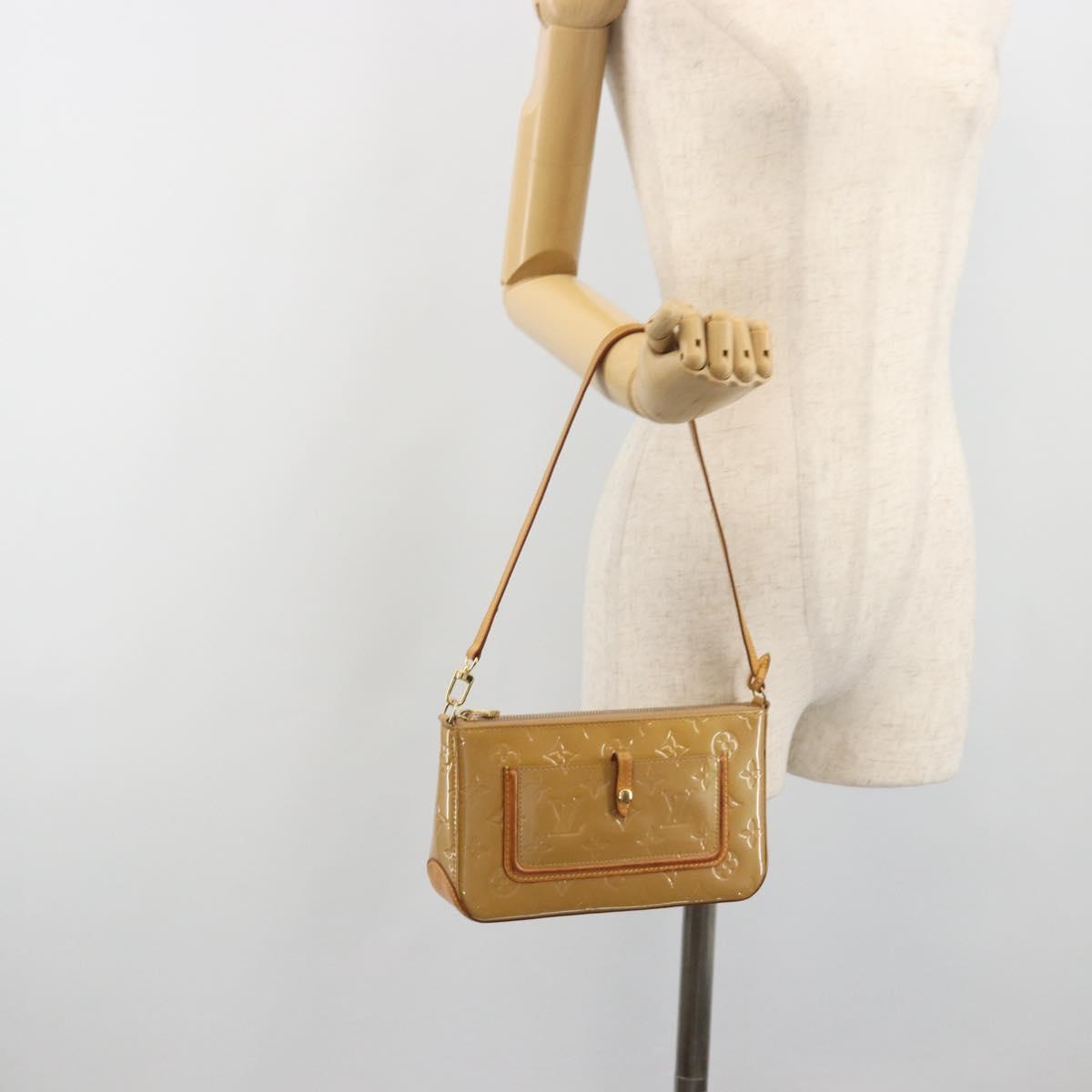 LOUIS VUITTON Monogram Vernis Mallory Square Pouch Noisette M91197 Auth 195272A