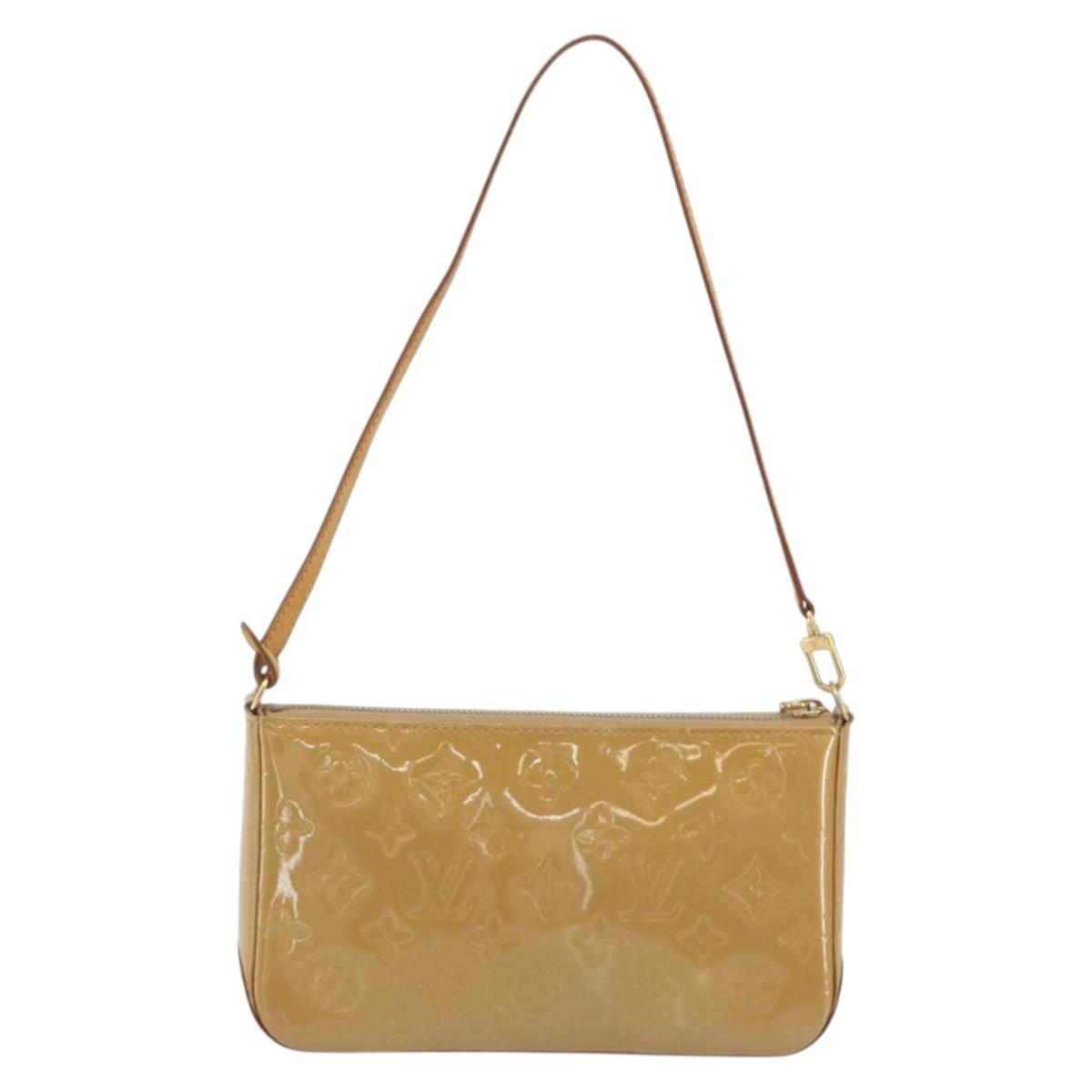 LOUIS VUITTON Monogram Vernis Mallory Square Pouch Noisette M91197 Auth 195272A