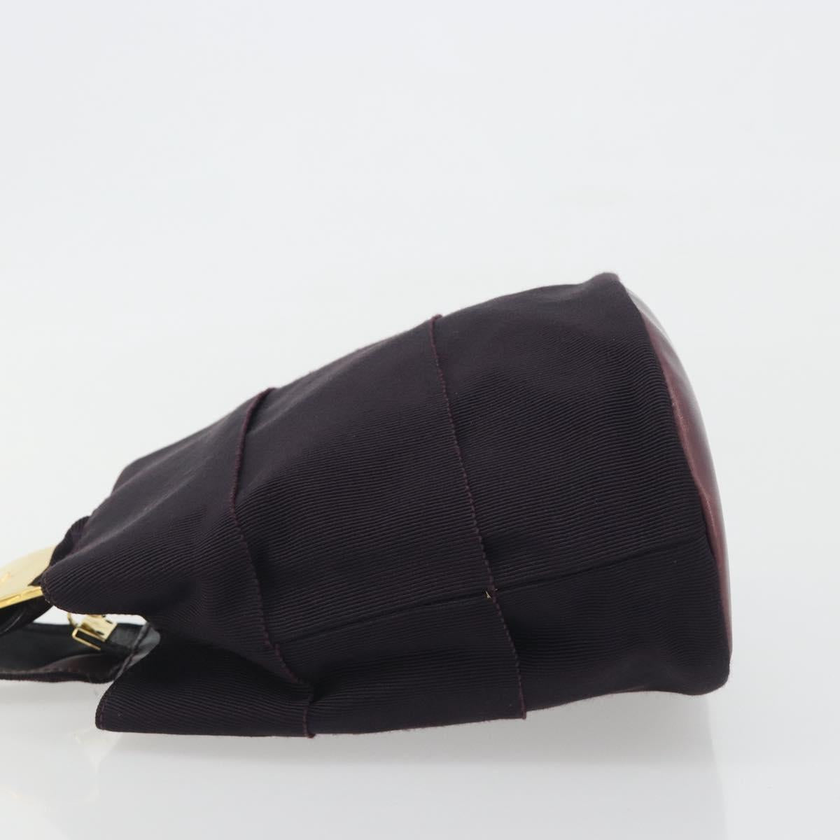 Salvatore Ferragamo Vala Hand Bag Canvas Purple Gold Auth 195276
