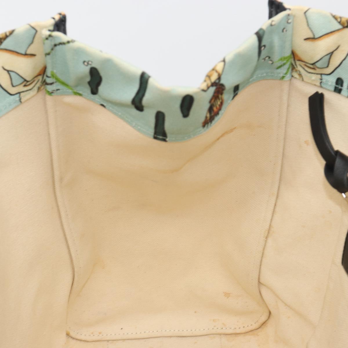 LOEWE Tote Bag Canvas Paula's Ibiza Collaboration Light Blue Silver Auth 195281A