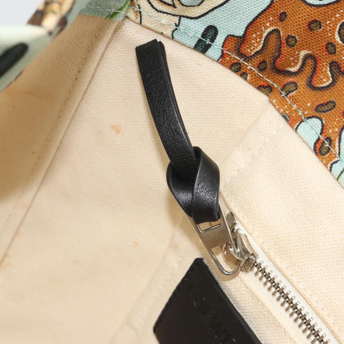 LOEWE Tote Bag Canvas Paula's Ibiza Collaboration Light Blue Silver Auth 195281A