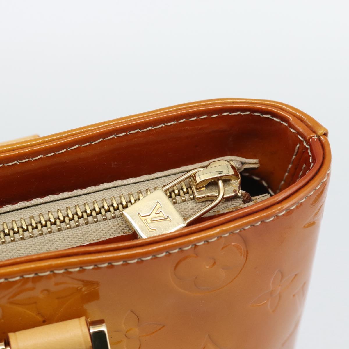 LOUIS VUITTON Monogram Vernis Houston Hand Bag Beige M91004 LV Auth 195288