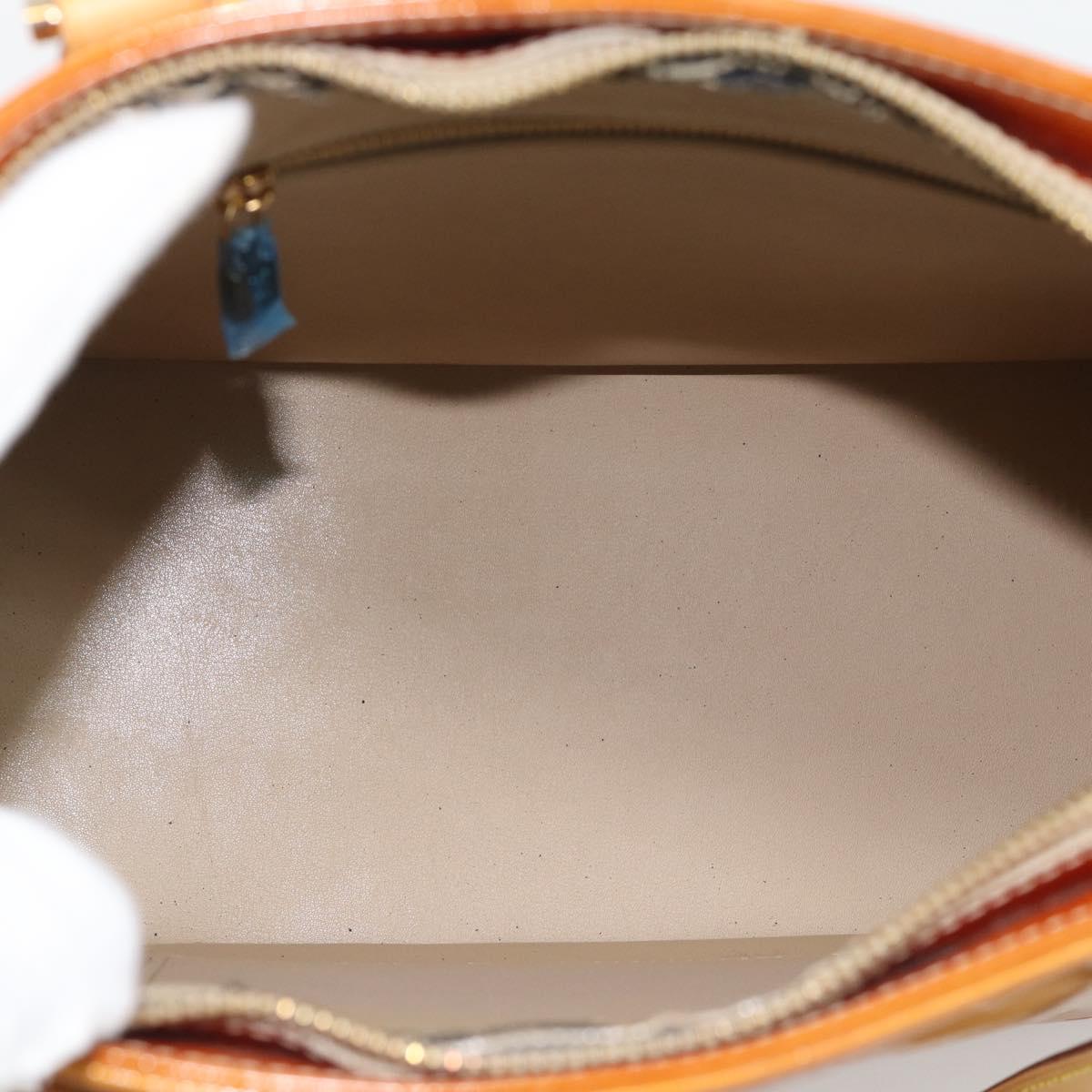 LOUIS VUITTON Monogram Vernis Houston Hand Bag Beige M91004 LV Auth 195288
