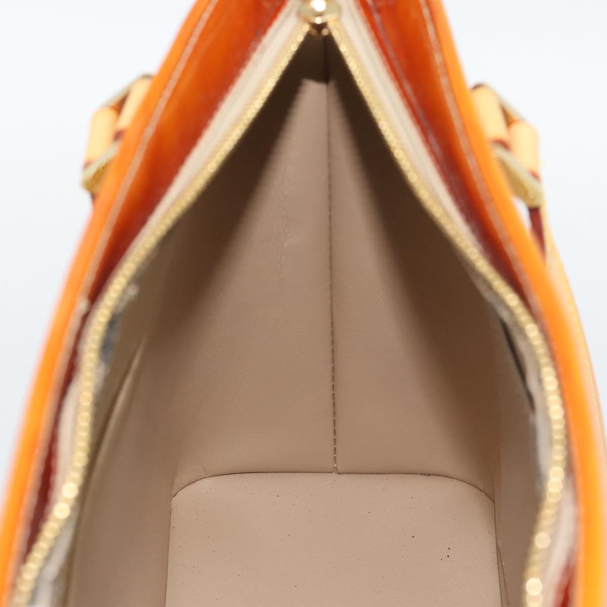 LOUIS VUITTON Monogram Vernis Houston Hand Bag Beige M91004 LV Auth 195288