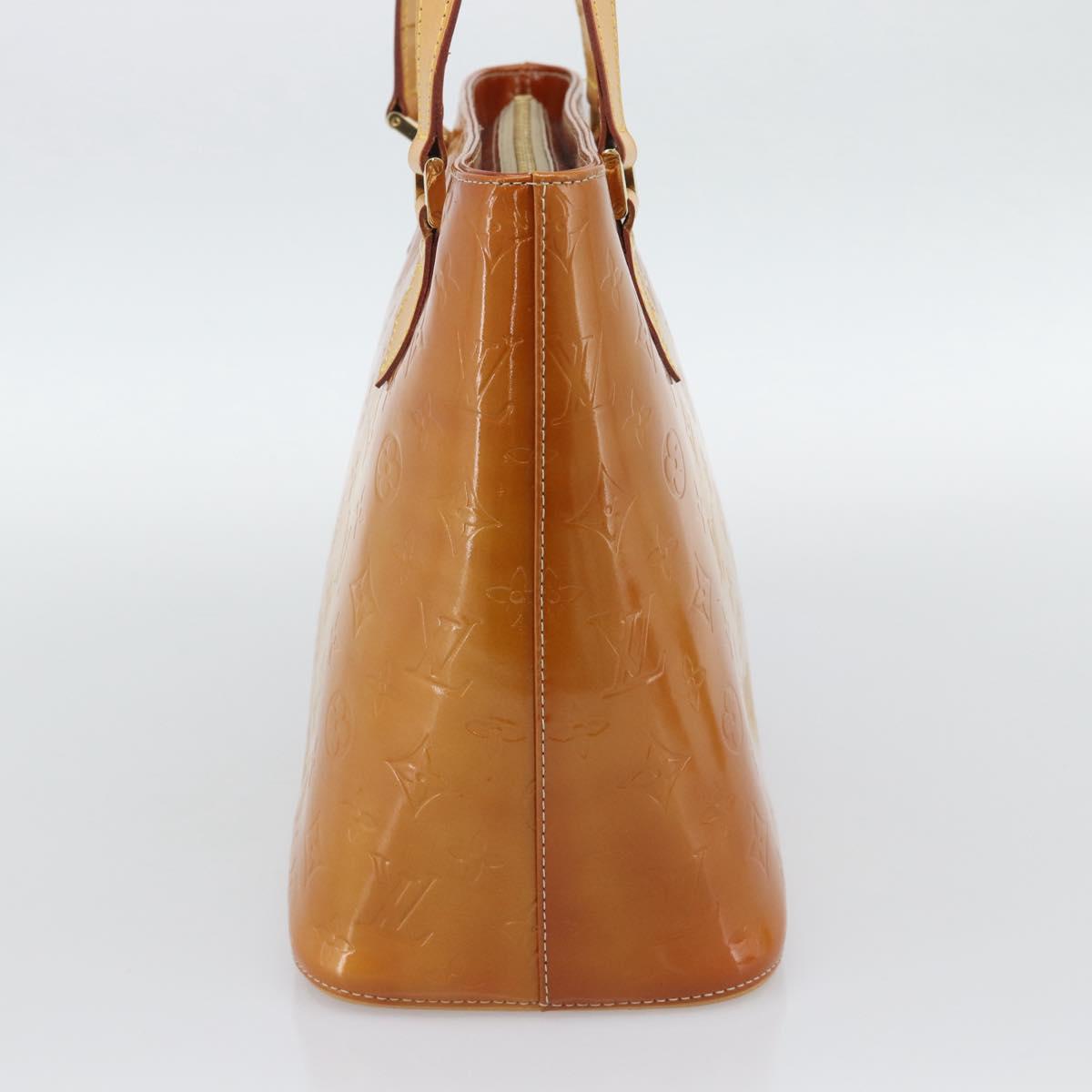LOUIS VUITTON Monogram Vernis Houston Hand Bag Beige M91004 LV Auth 195288