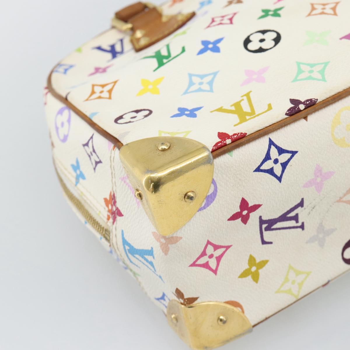 LOUIS VUITTON Monogram Multicolor Trouville Hand Bag White M92663 LV Auth 195291